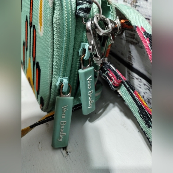 Vera Bradley Colorful Patterned Crossbody Bag - Green, Red, Black - Picture 6 of 7